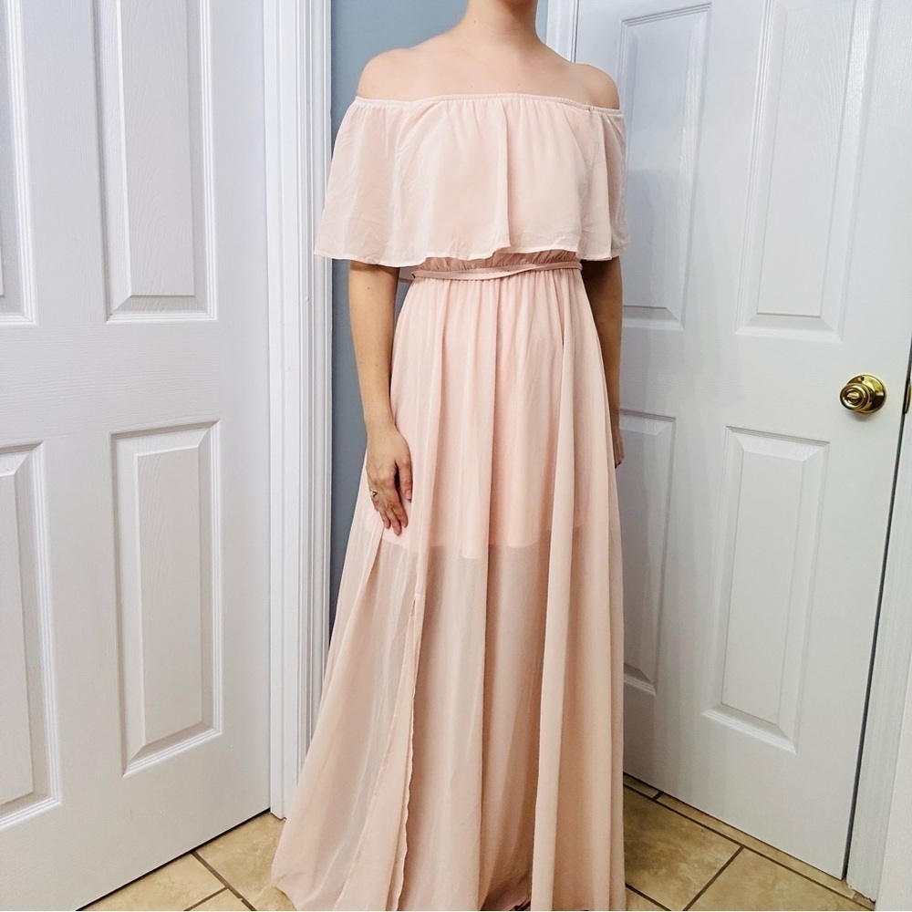 Baltic Born Dress Off the Shoulder Pink Dainty Bridesmaid Formal Size Medium New